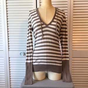 Light, Striped, Hooded Sweater